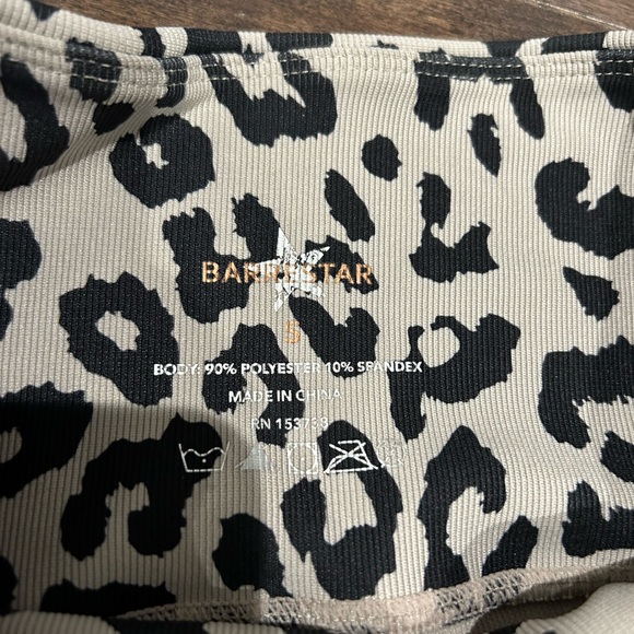 2 for $10⭐️Work Out wide waist ribbed stretch leopard black leggings pocket yoga - Picture 4 of 7